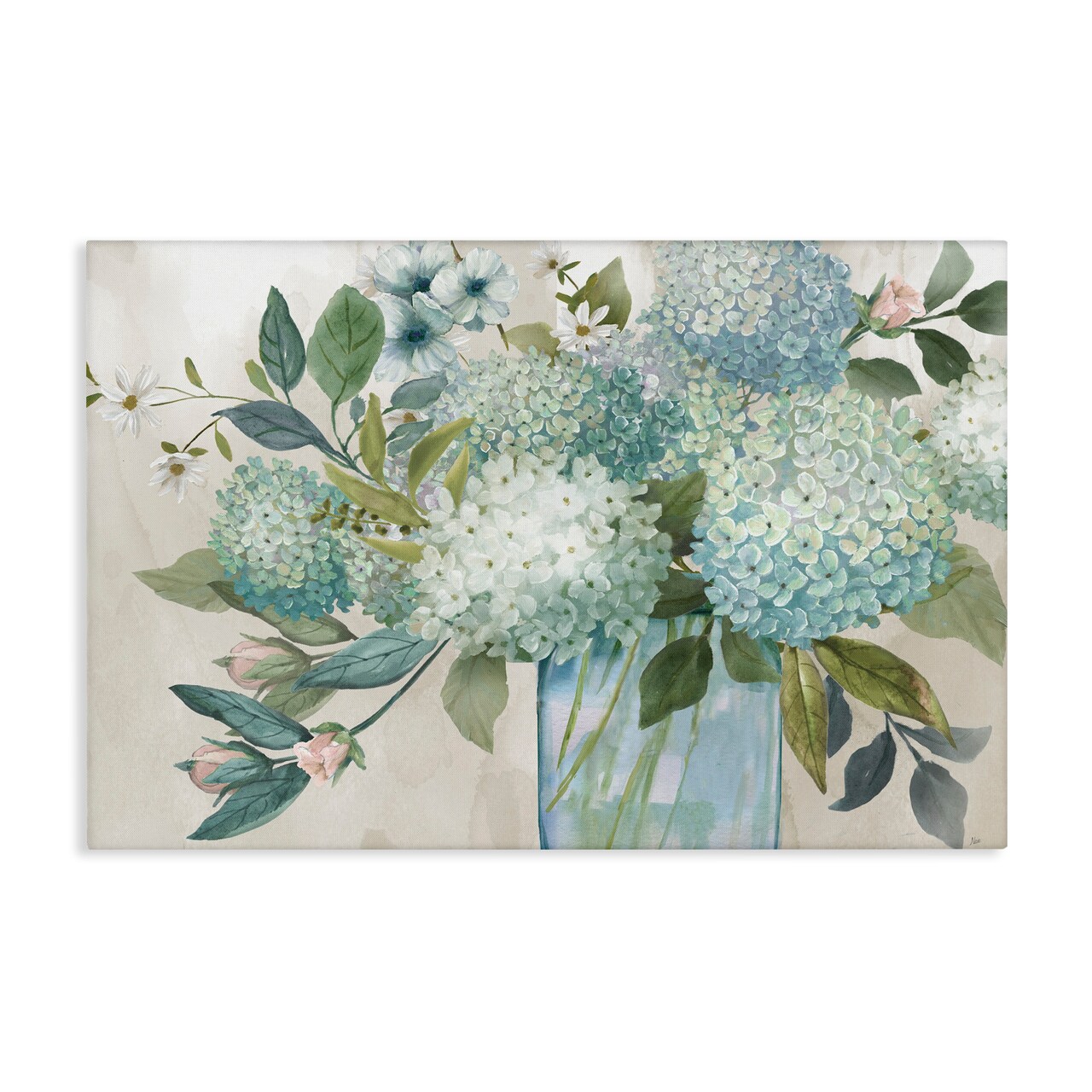 Stupell Industries Hydrangeas Galore Blue Flowers Canvas Wall Art, design by Nan